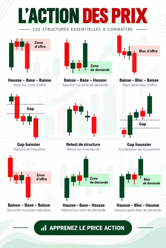 Illustration d'un graphique d'action des prix pour investissement