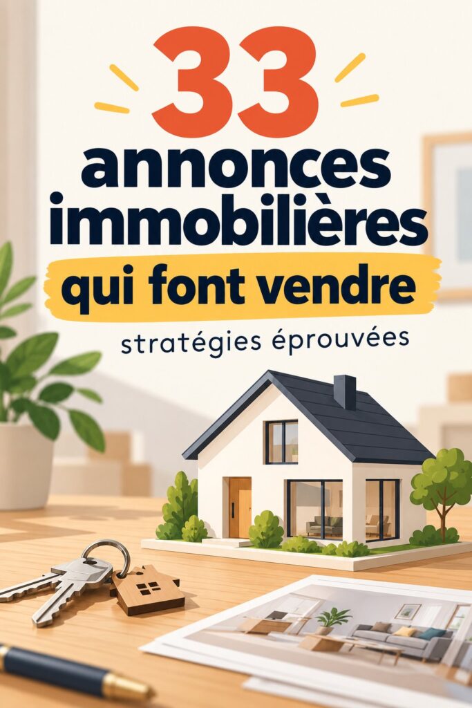 Exemple d'une annonce immobilière créative avec des images attirantes et un texte engageant.