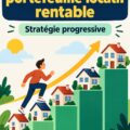 Femme souriante examinant des documents immobiliers pour construire un portefeuille locatif rentable