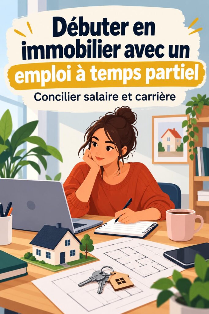 Femme examinant des documents immobiliers tout en travaillant à domicile