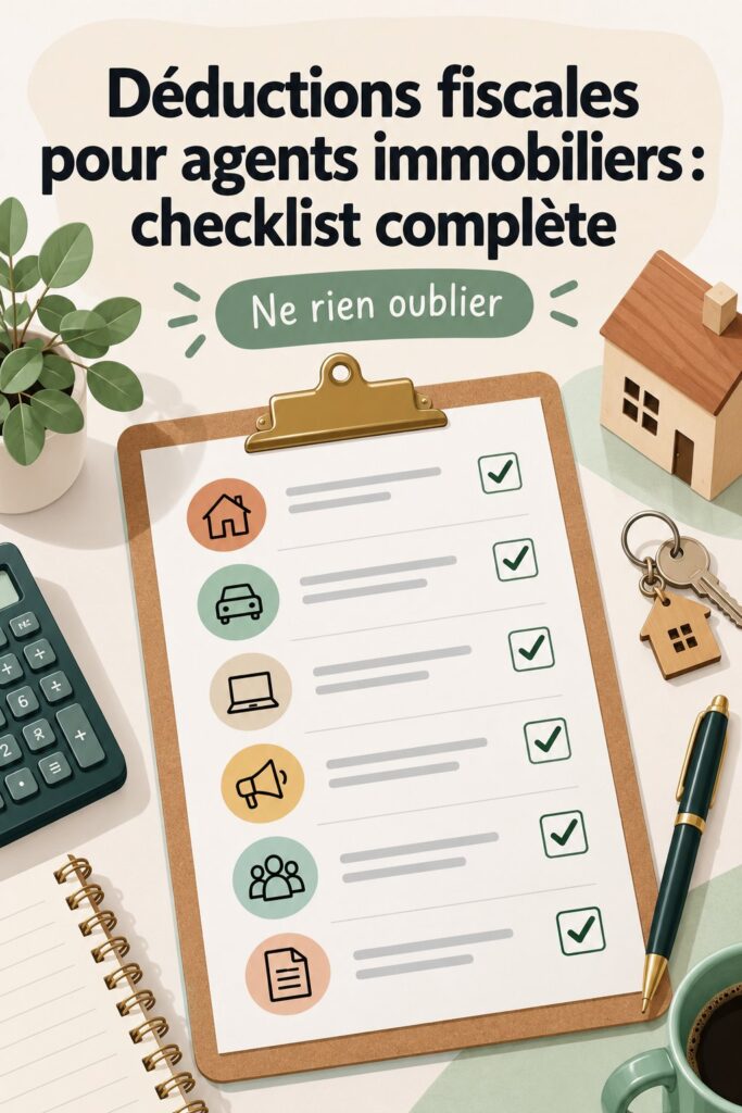 Checklist des déductions fiscales pour agents immobiliers