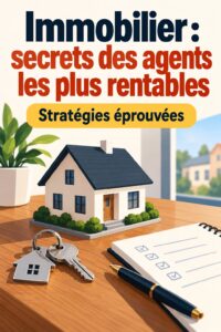 Une femme souriante, agent immobilier, discutant avec un client au téléphone, représentant la réussite dans le secteur immobilier.