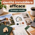 Un agent immobilier souriant présentant des outils de branding modernes