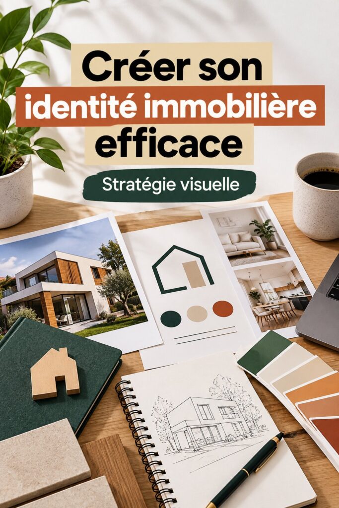 Un agent immobilier souriant présentant des outils de branding modernes