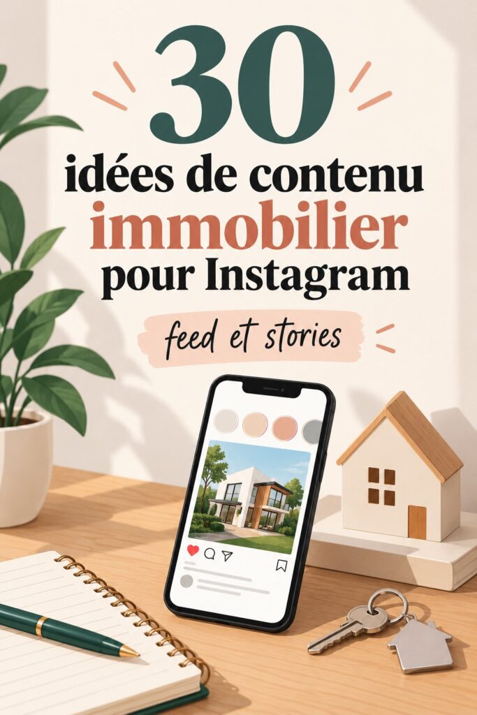 Un aperçu d'un profil Instagram immobilier créatif avec des idées de contenu engageantes.