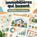 Infographie immobilière colorée présentant des statistiques sur le marché immobilier.
