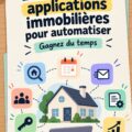 Une femme utilisant une application immobilière pour gérer ses biens avec un sourire.