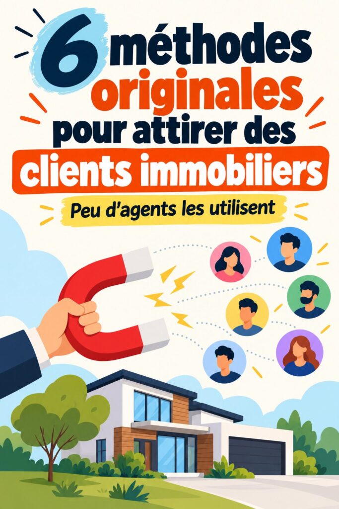 Agent immobilier montrant une propriété à des clients potentiels, illustrant la attraction des leads immobiliers.