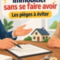Illustration d'une femme en train de négocier l'achat d'un bien immobilier, symbole de la confiance et de l'astuce.