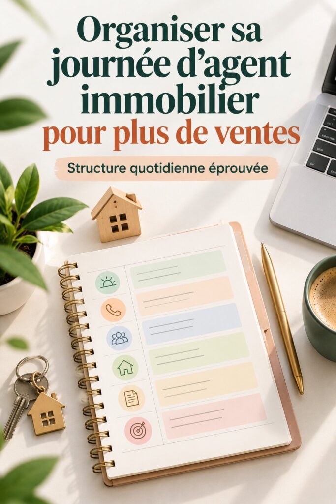 Une agent immobilier souriante utilisant un agenda pour organiser sa journée.