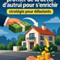Femme consultant des documents immobiliers pour investir dans l'immobilier avec la dette d'autrui.