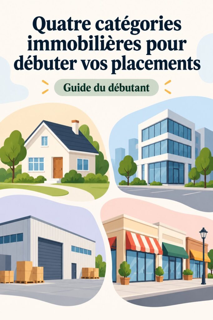 Un graphique montrant les types d'investissement immobilier adaptés aux débutants.